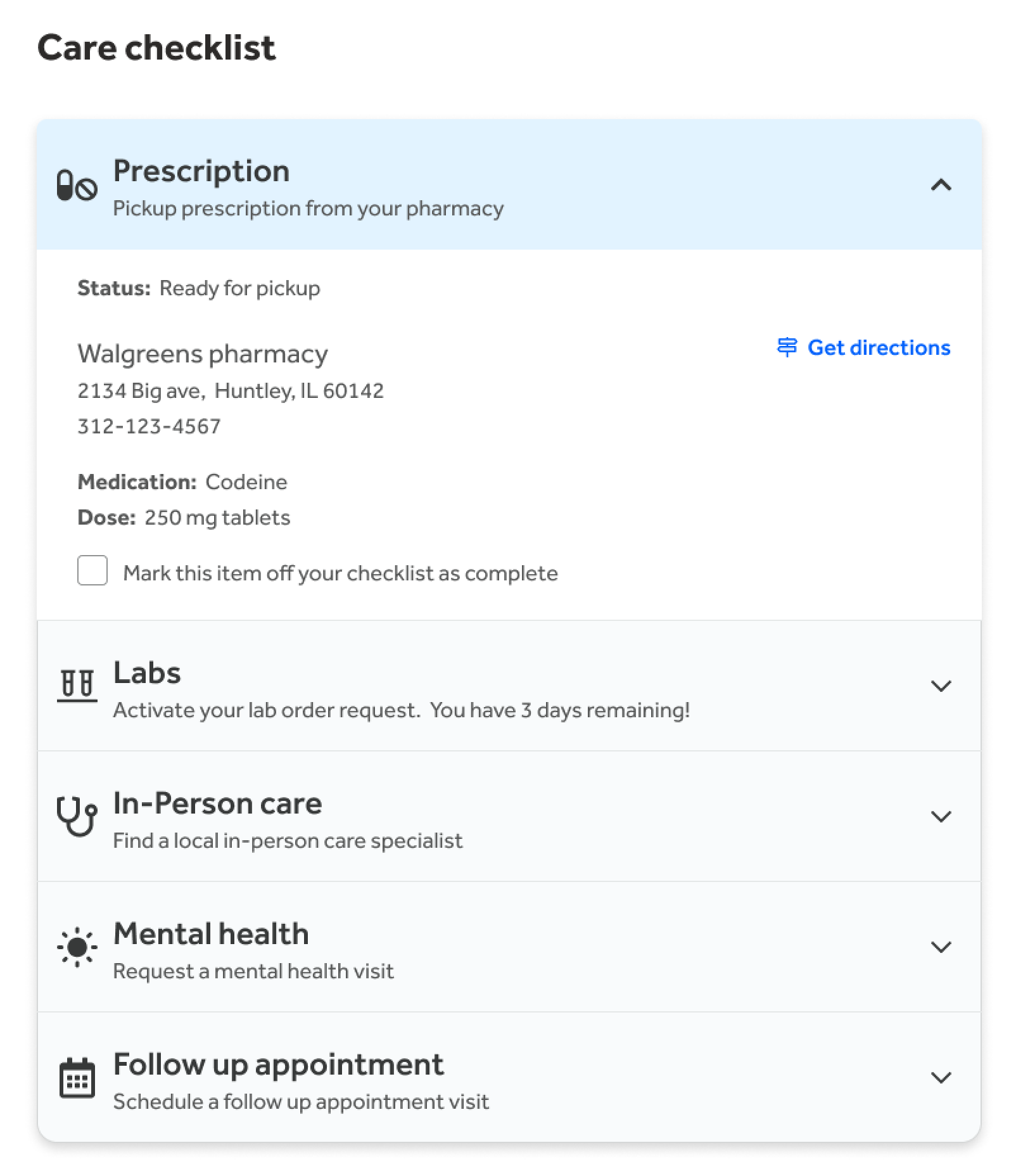 Checklist Prescription