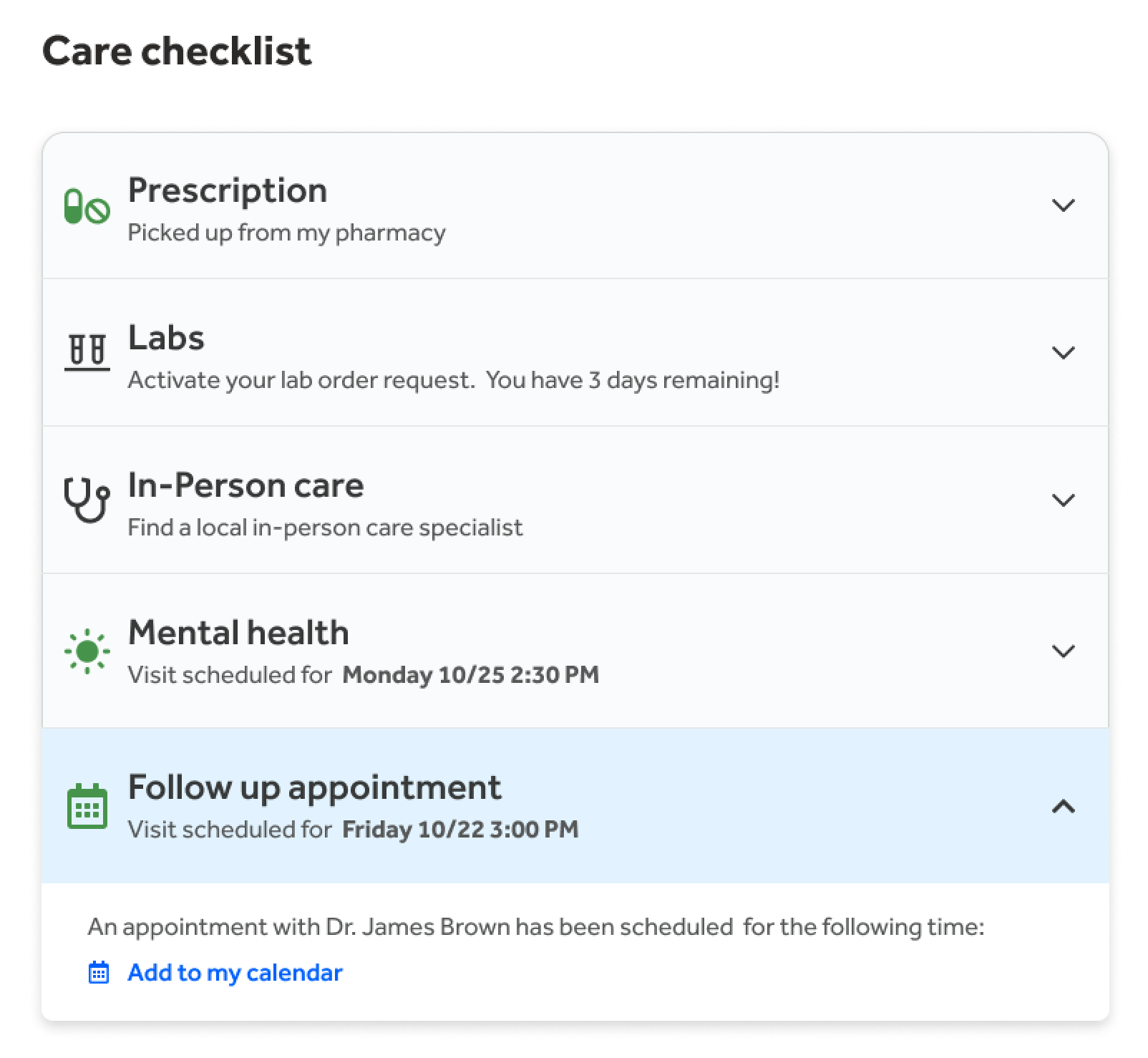 Checklist Follow up Appointment