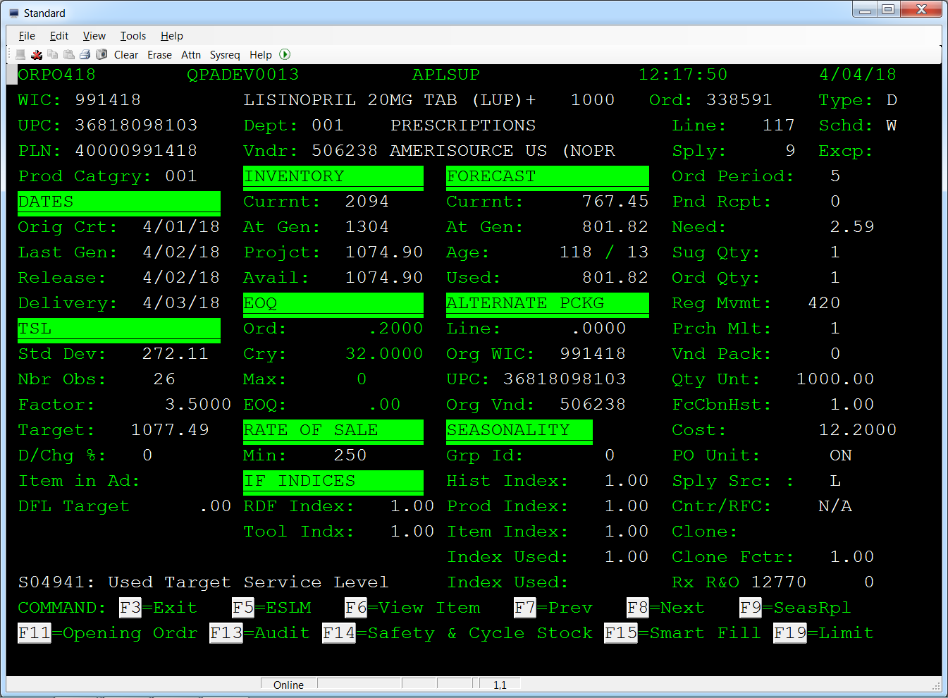 Walgreens legacy system